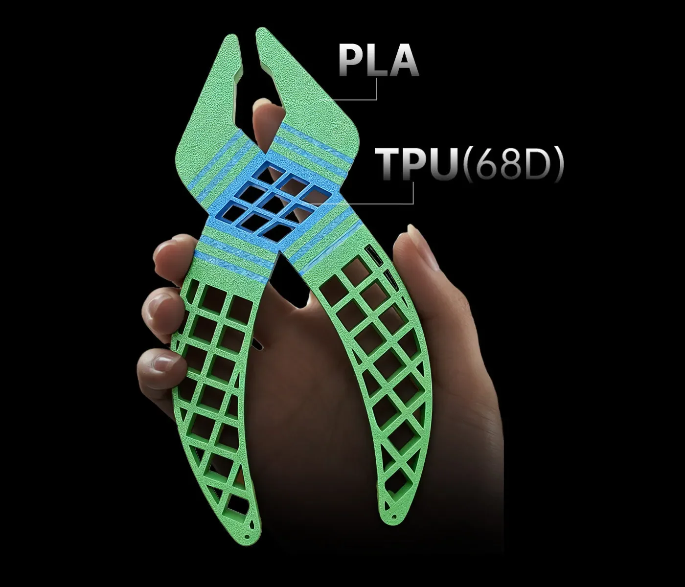 Anycubic Kobra X: PLA rígido e TPU flexível na mesma peça