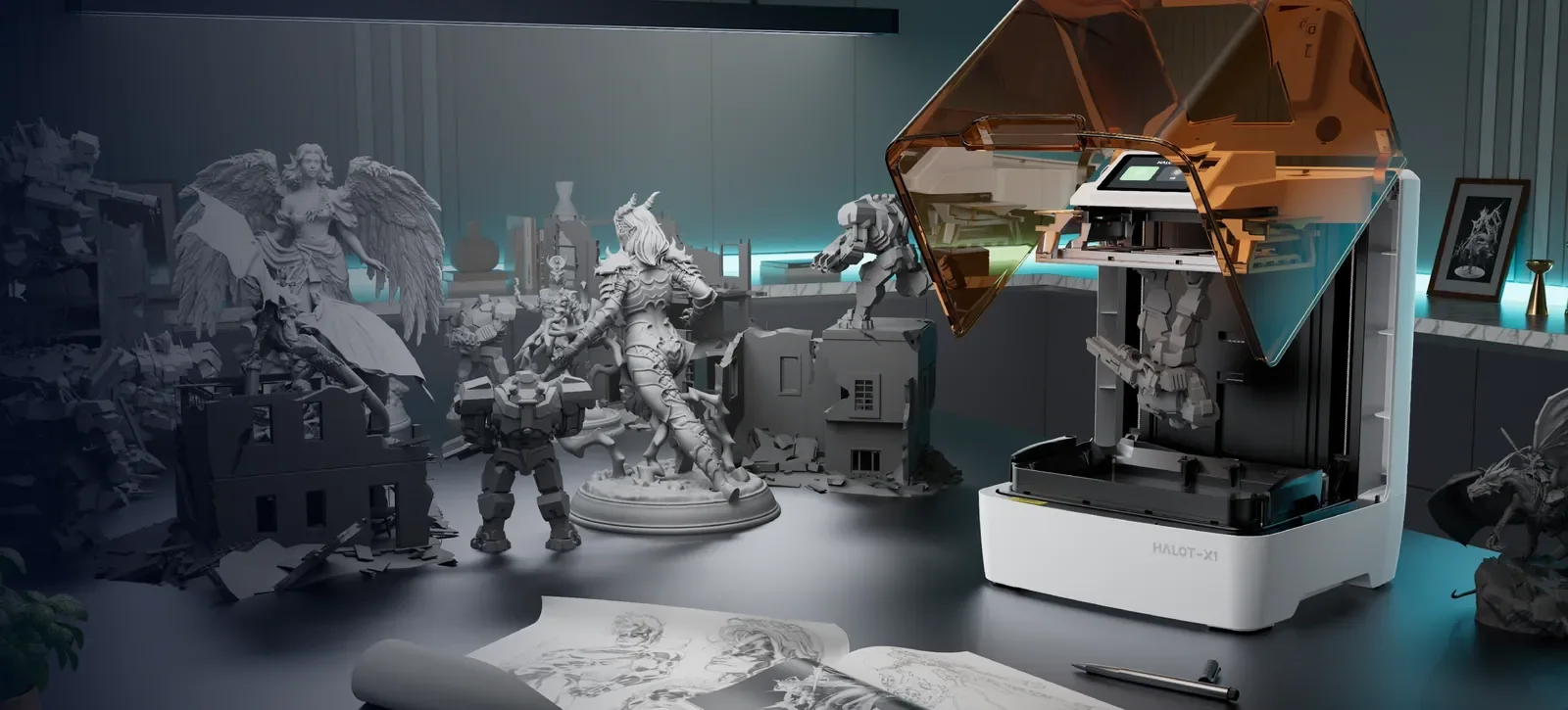 Creality HALOT-X1: Tela 16K para miniaturas cheias de detalhe