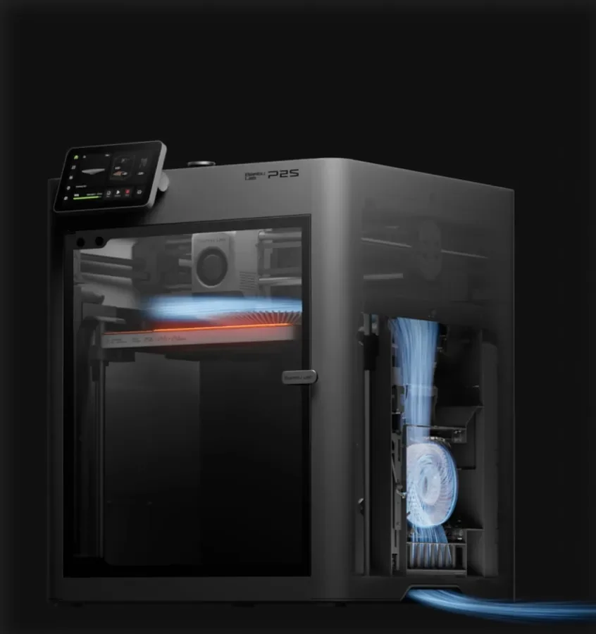 Bambu Lab P2S Combo: Ar frio de fora da câmara