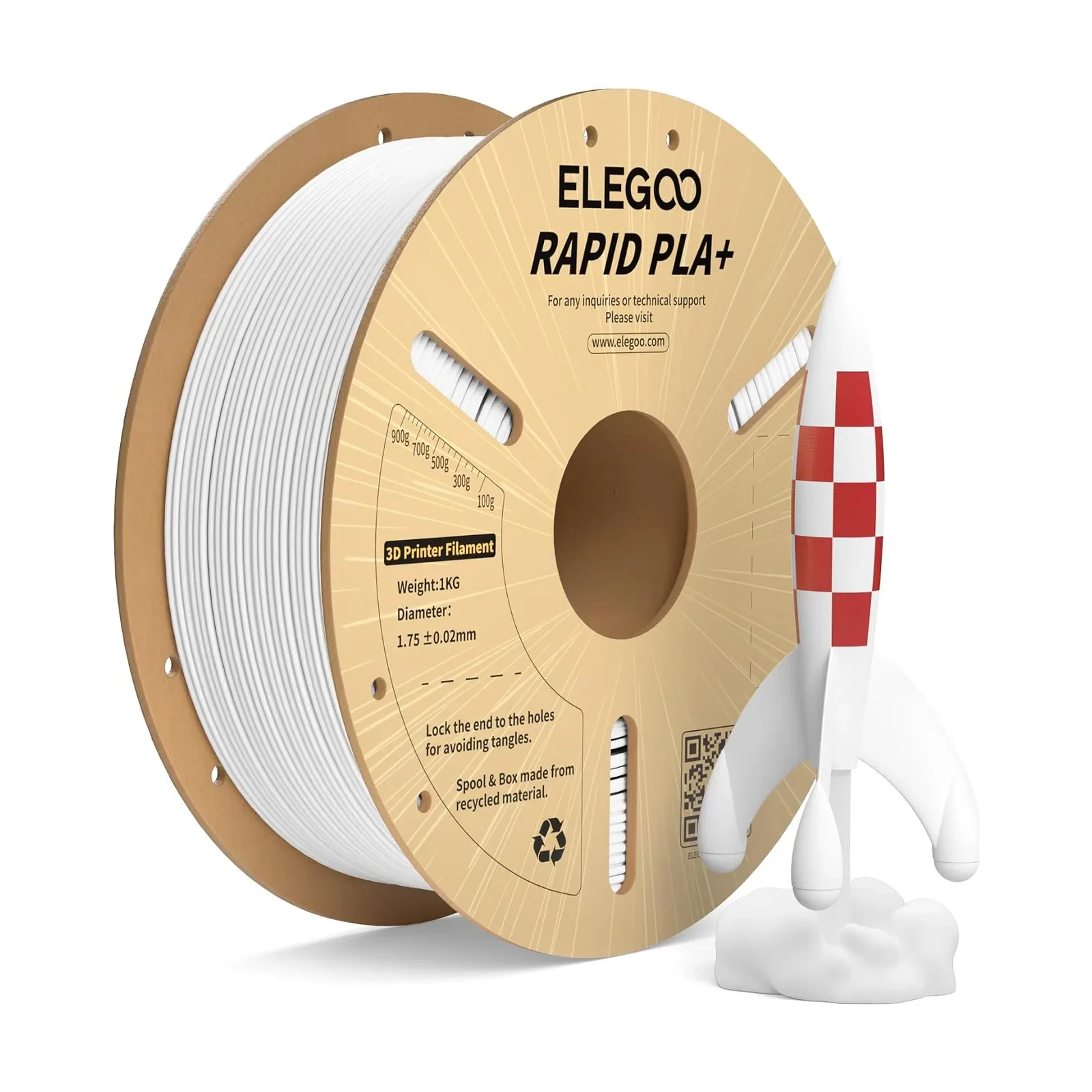 Elegoo Rapid PLA+ Branco, foto 2 de 2