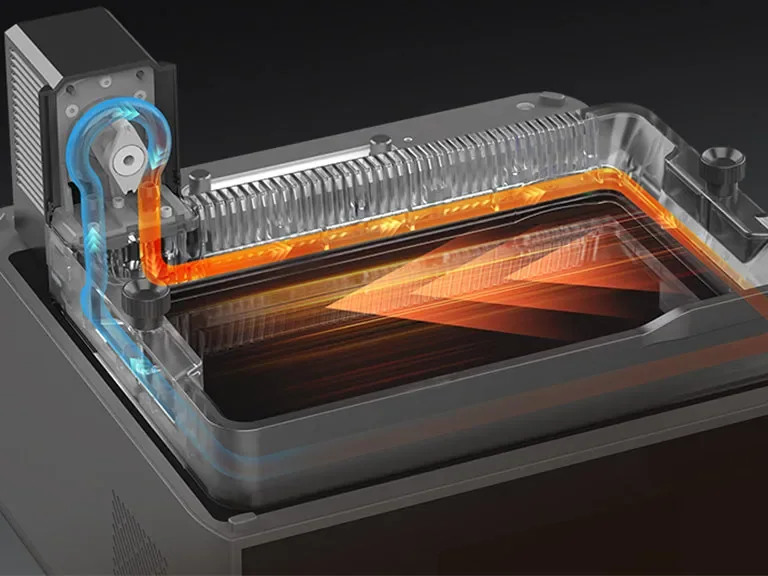 Anycubic Photon Mono M7 Pro: Cuba aquecida na temperatura certa