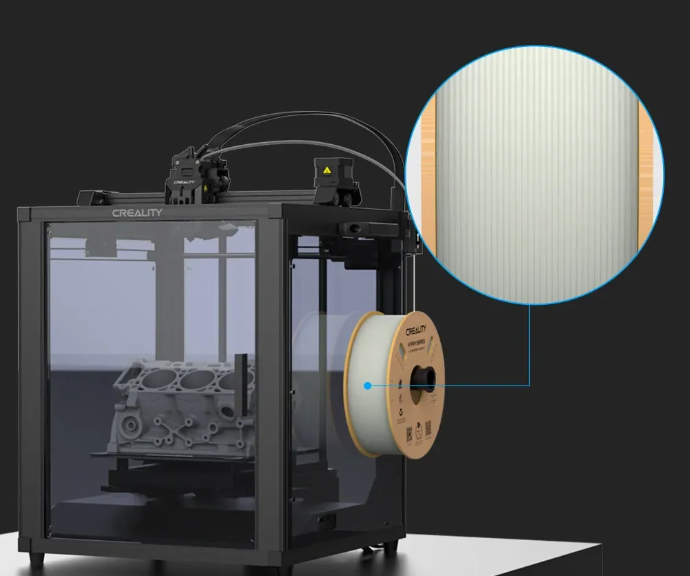 Creality Hyper PLA: Enrolado em voltas organizadas, sem embaraçar