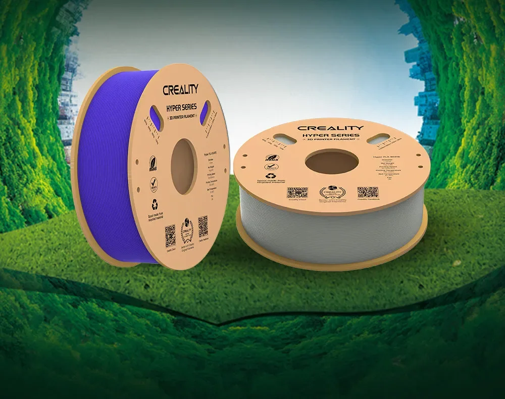 Creality Hyper PLA: Carretel de papelão e caixa ecológica
