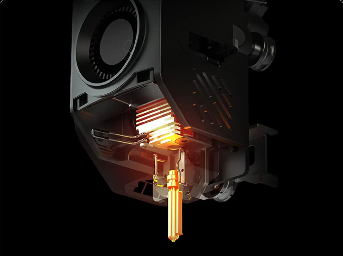 Anycubic Kobra 3 Max V2: Hotend todo em metal com bico endurecido