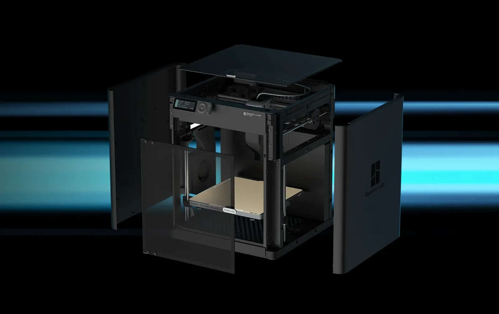 Bambu Lab P1S: Gabinete fechado com filtro de carvão ativado