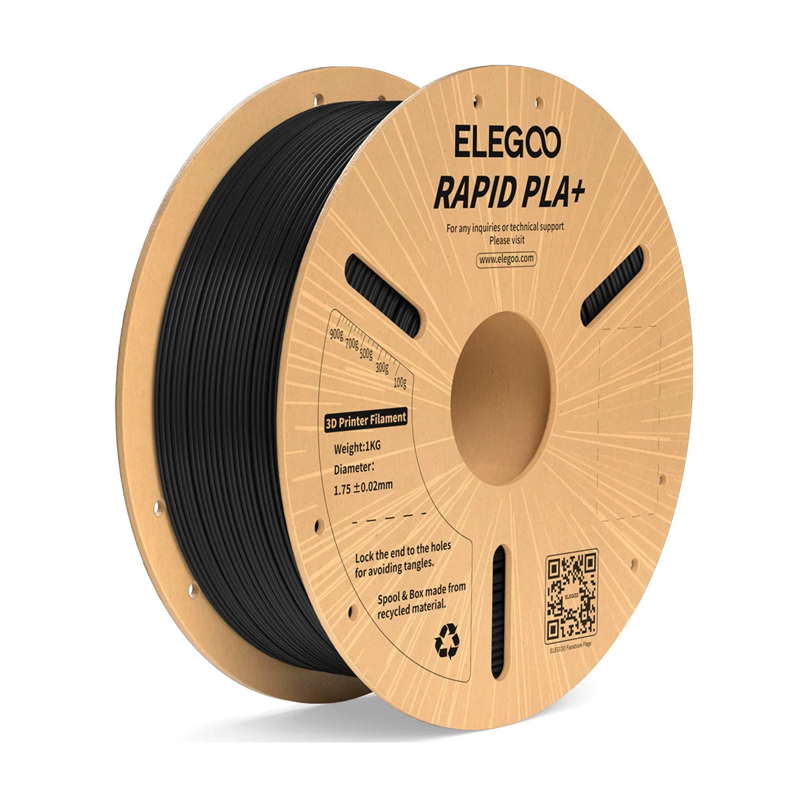 Elegoo Rapid PLA+ Preto, foto 1 de 2