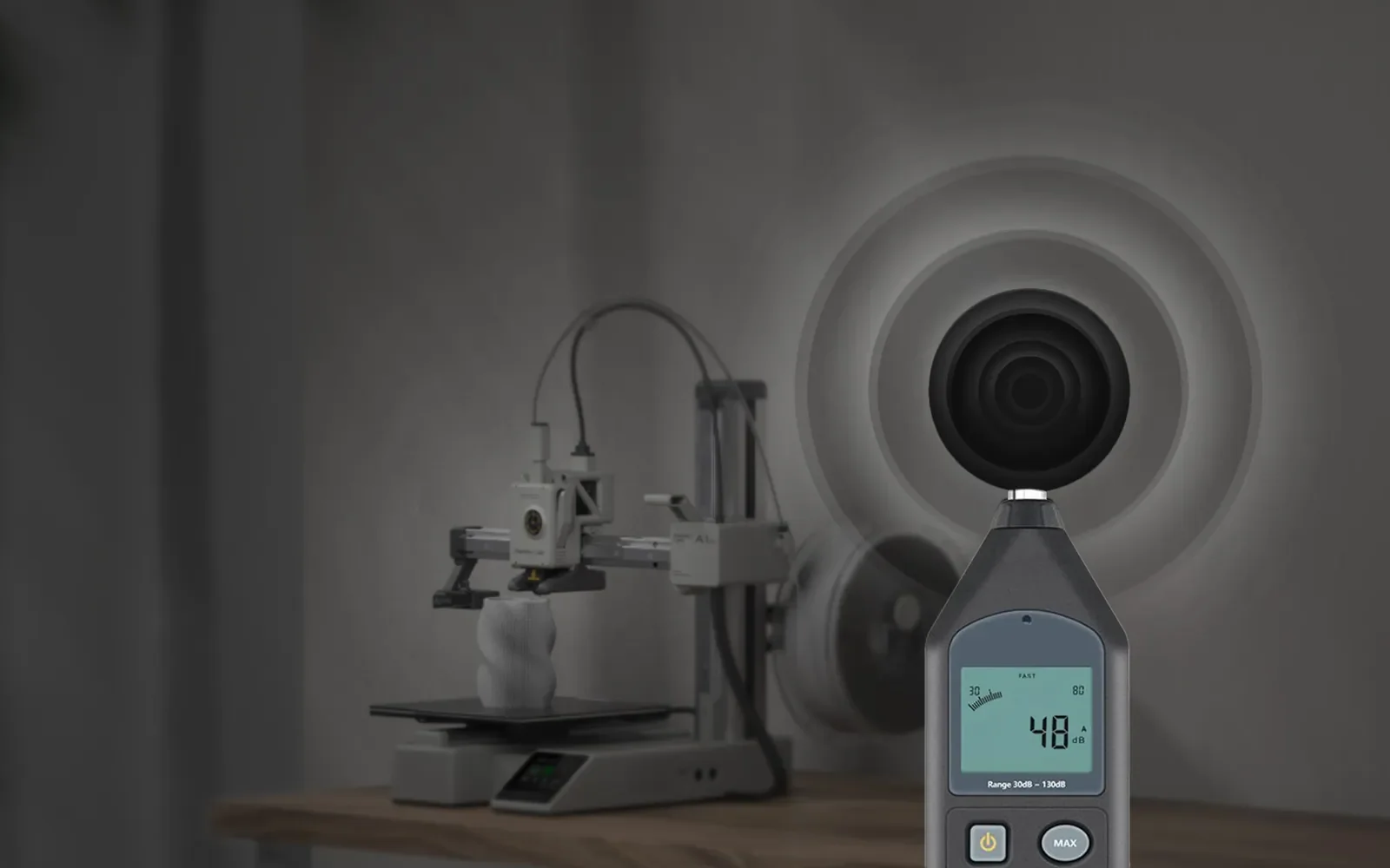 Bambu Lab A1 mini: Abaixo de 48 dB no modo silencioso