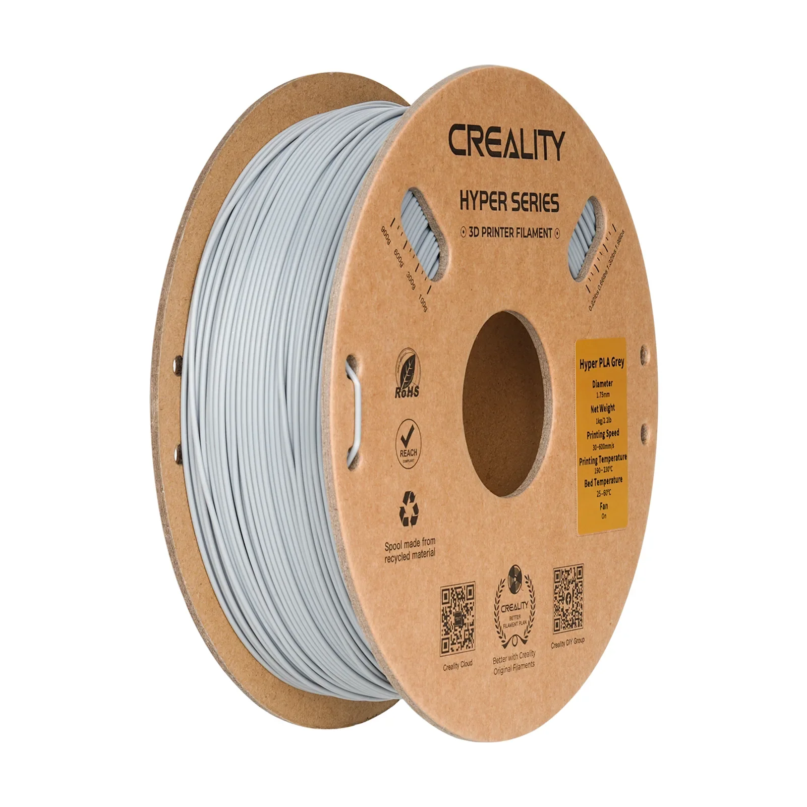 Creality Hyper PLA Cinza, foto 1 de 3