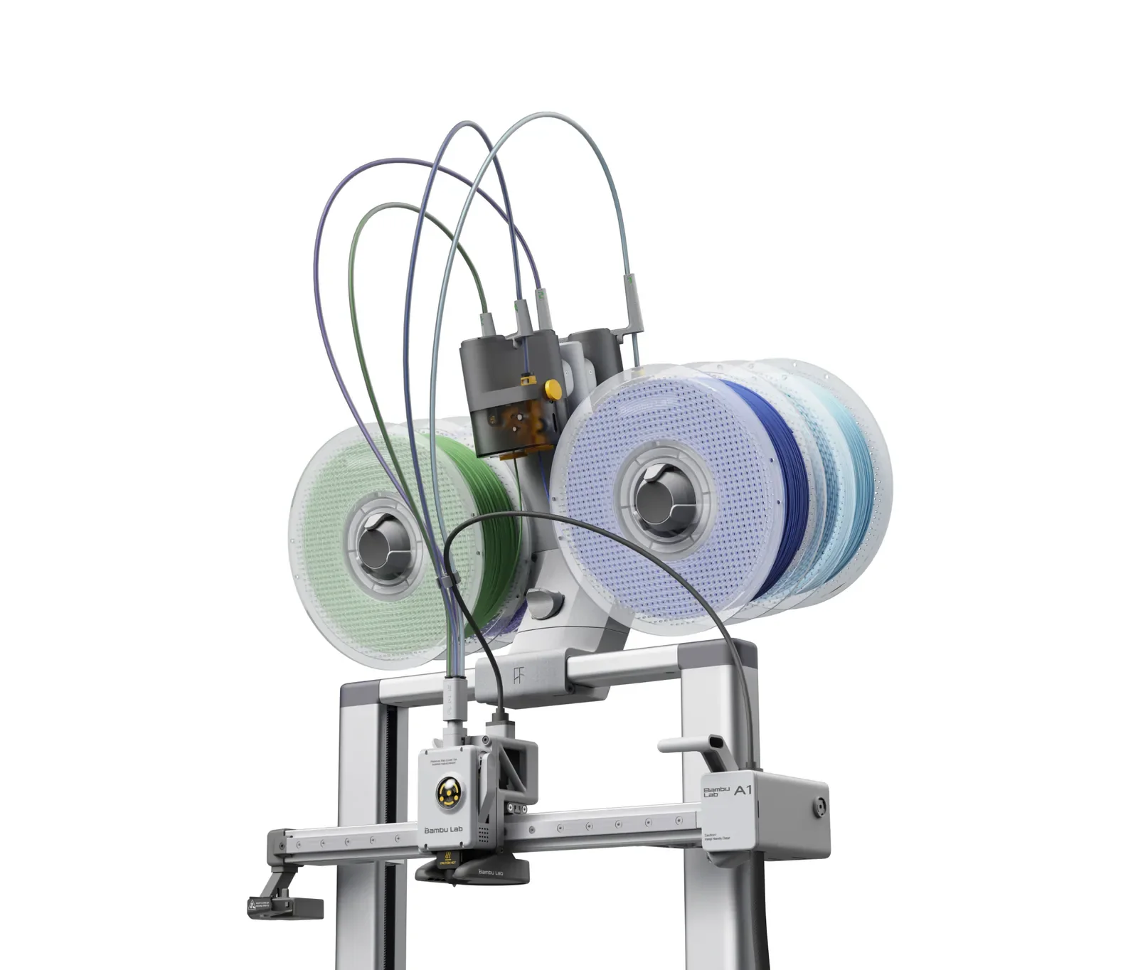 Bambu Lab A1: AMS lite montado em cima da impressora